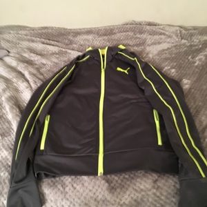 Puma gray w/ fluorescent green medium jacket